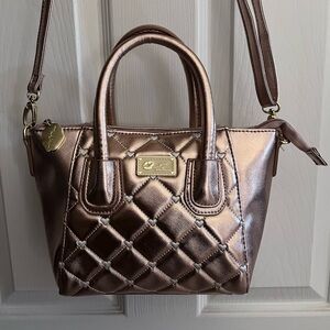 BETSEY JOHNSON LUV BETSEY Elegant Rose Gold Quilted Crossbody Bag NWT Like New